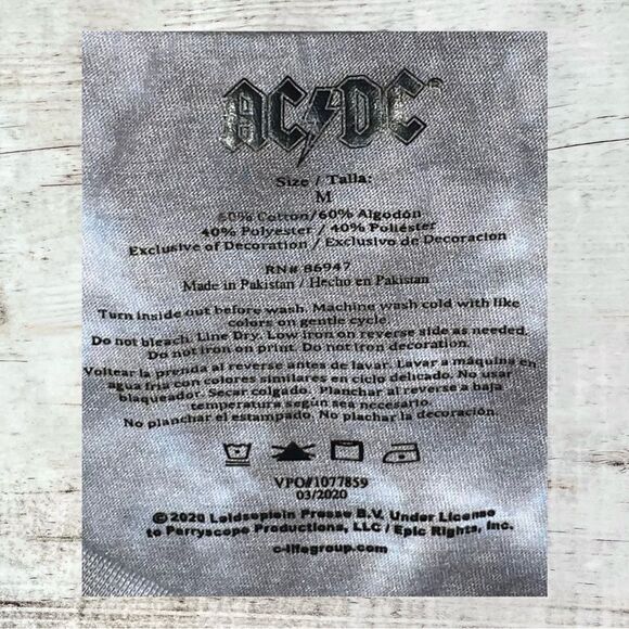 AC/DC Gray Tie Dye Embellished Rhinestone Studded Crop Top Women’s Medium - Picture 2 of 6